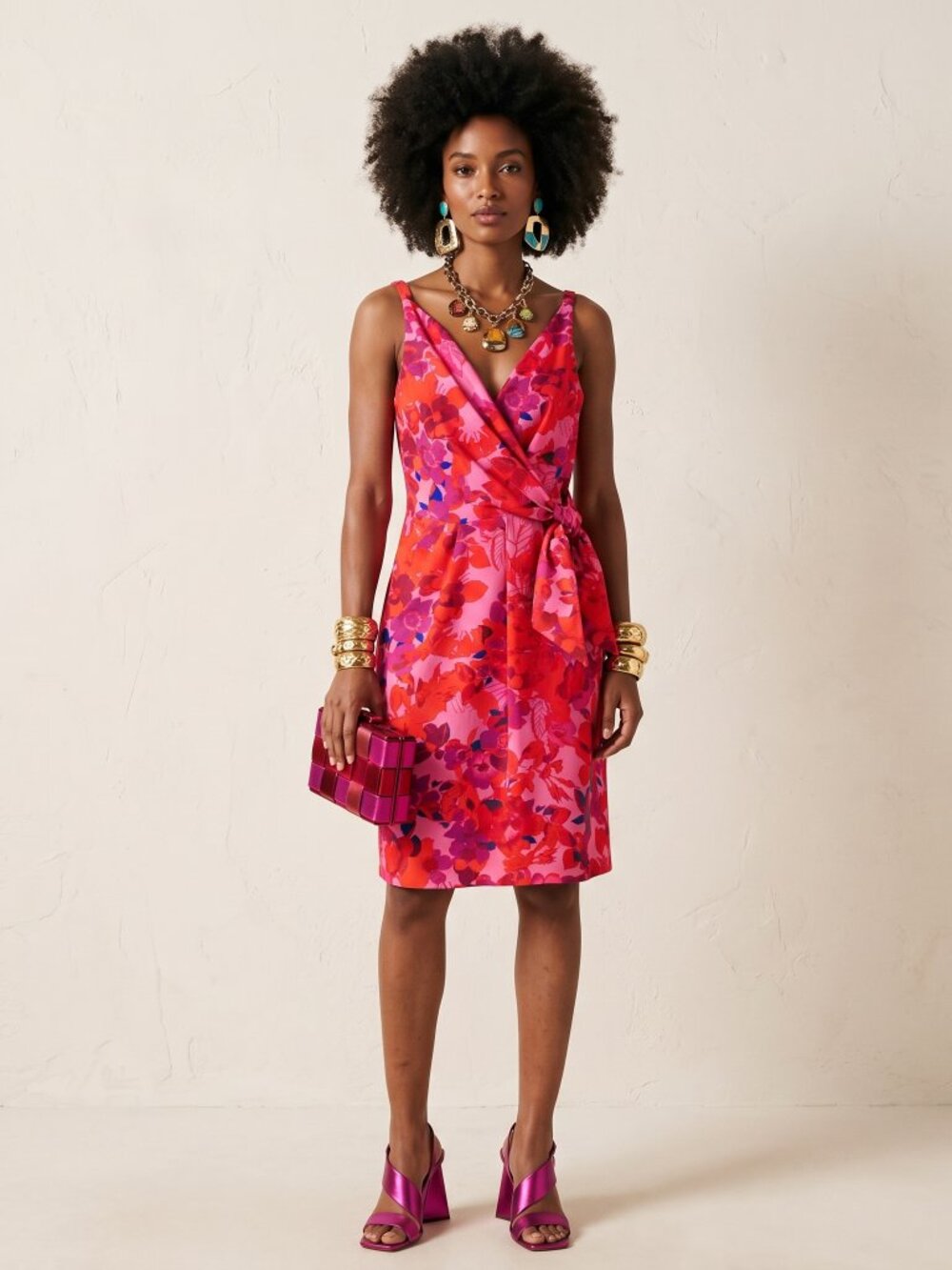 Sandro Ferrone Floral Wrap Midi Dress – NWT – US 8 / IT 44